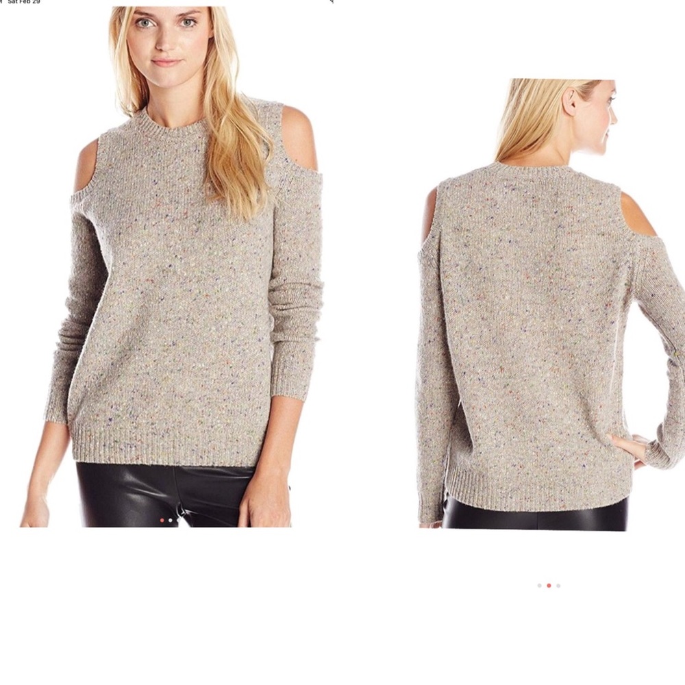 Rebecca Minkoff cold shoulder gray sweater